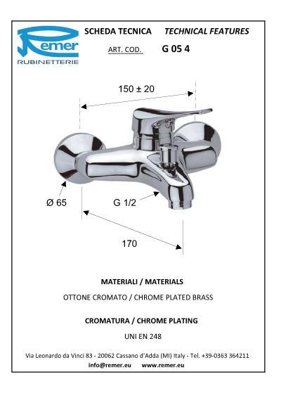 Baterie front pentru baie GIGA FOUR 05 4 REMER