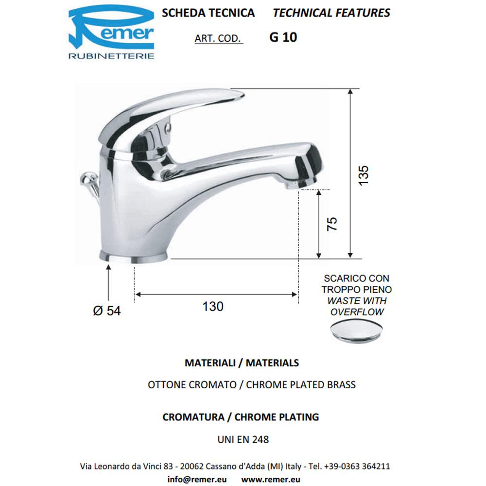 Baterie lavoar verticala GIGA 10-3  REMER