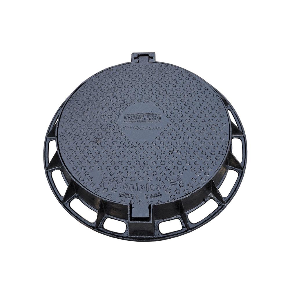 Люк чугунный D.600 EN-124 D400 56.8 кг с защелкой (800x640x100 мм)