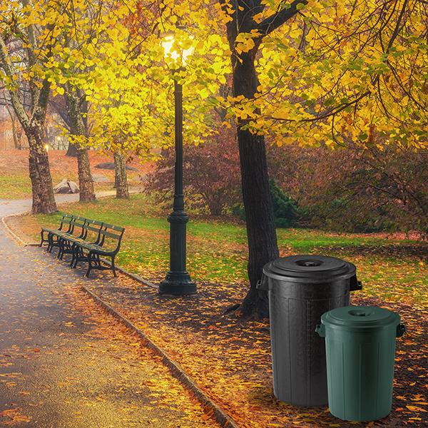Cos plastic cu capac pentru deseurilor  70 L (verde azuriu)  STP