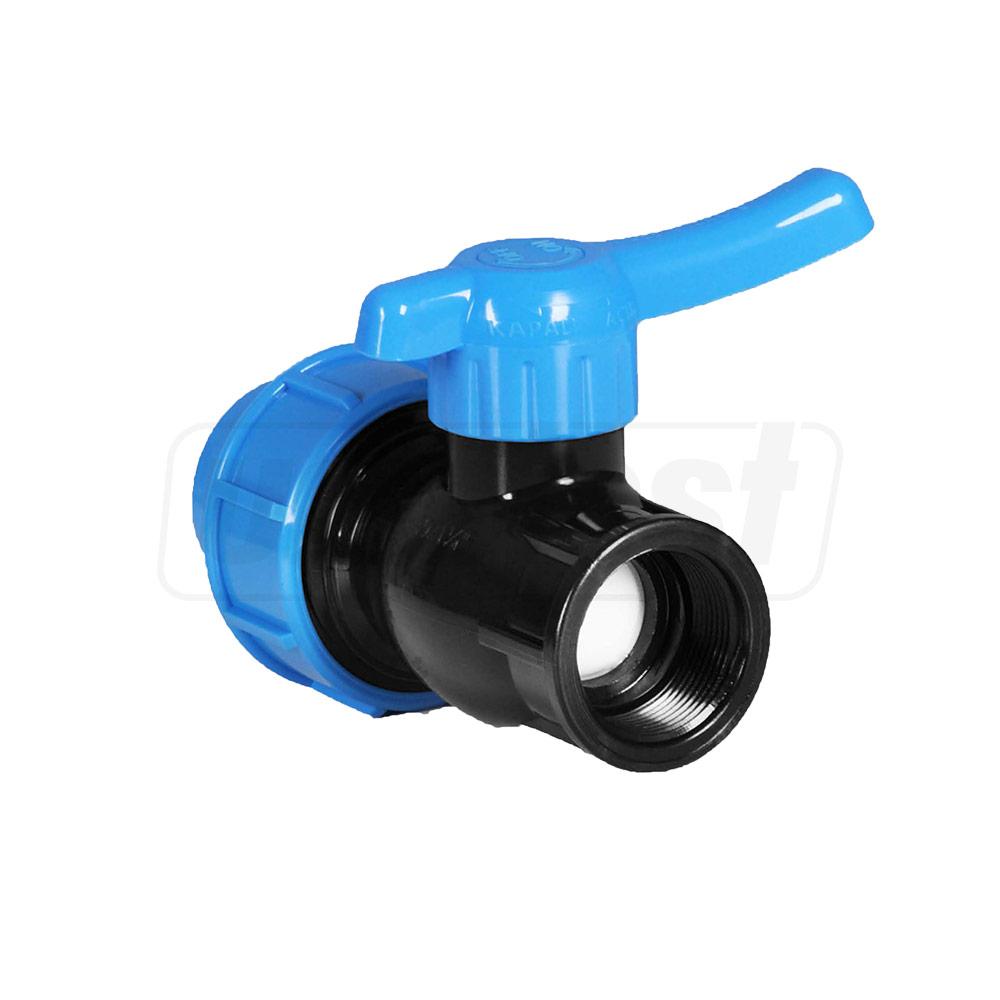 Robinet compresiune PP cu bila D. 50 x 1.1/2" FI / 10 T  UNISERA