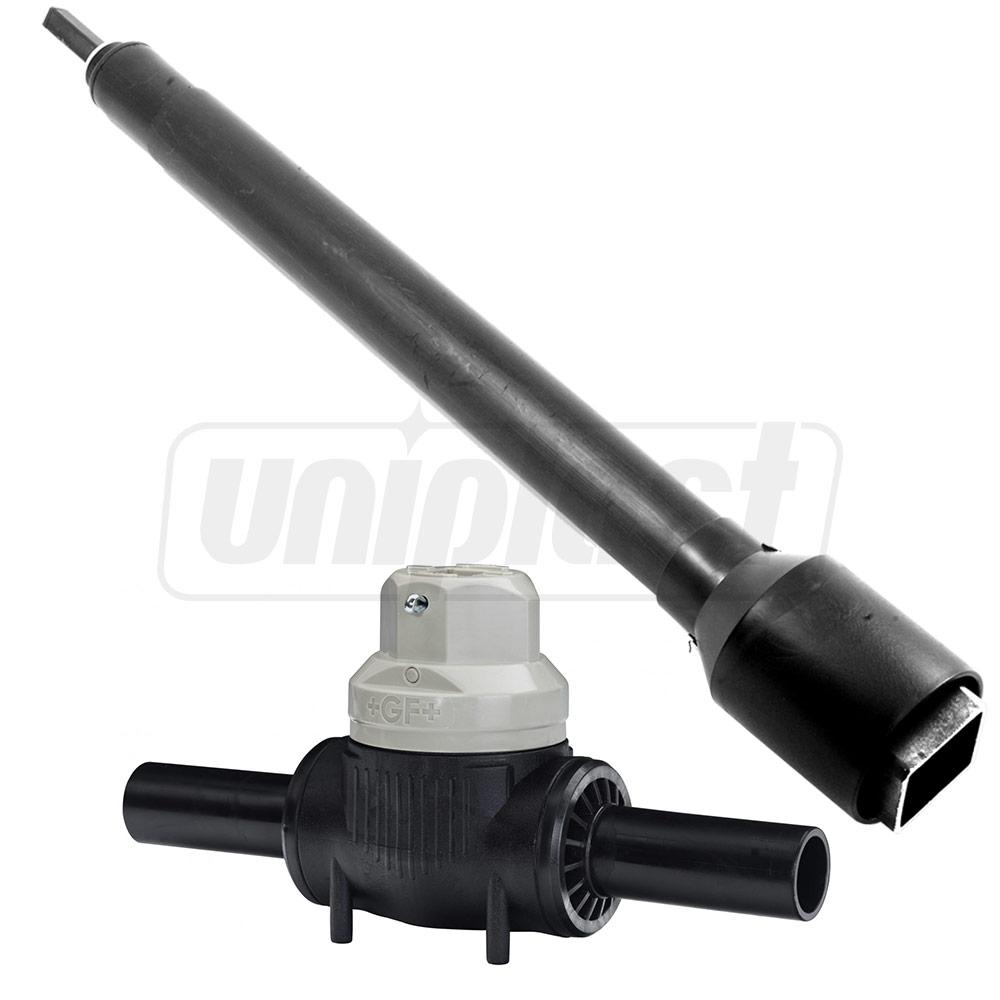 Vana PEHD cu tija telescopica Stop-Offvalve Poly D. 75 (DN65) 10 bar Gas / 16 bar Water  +GF+