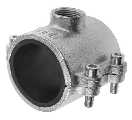 Тройник-хомут чугунный OBD D. 4" x 2"  GEBO