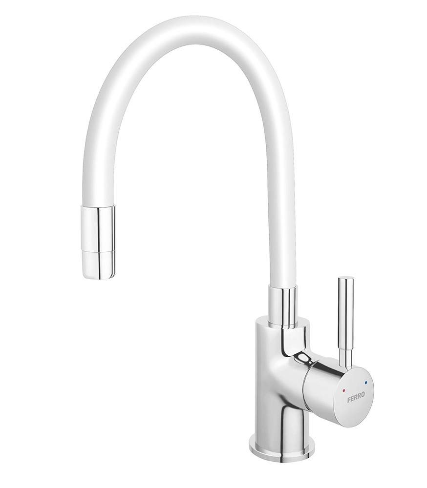 Baterie chiuveta plus, piulita (pipa mobila) (alba) ZUMBA BZA4W FERRO