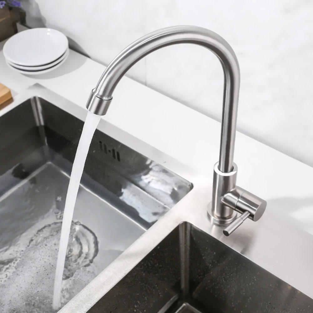 Baterie bucatarie apa rece PAS13 cu piulita, bucsa