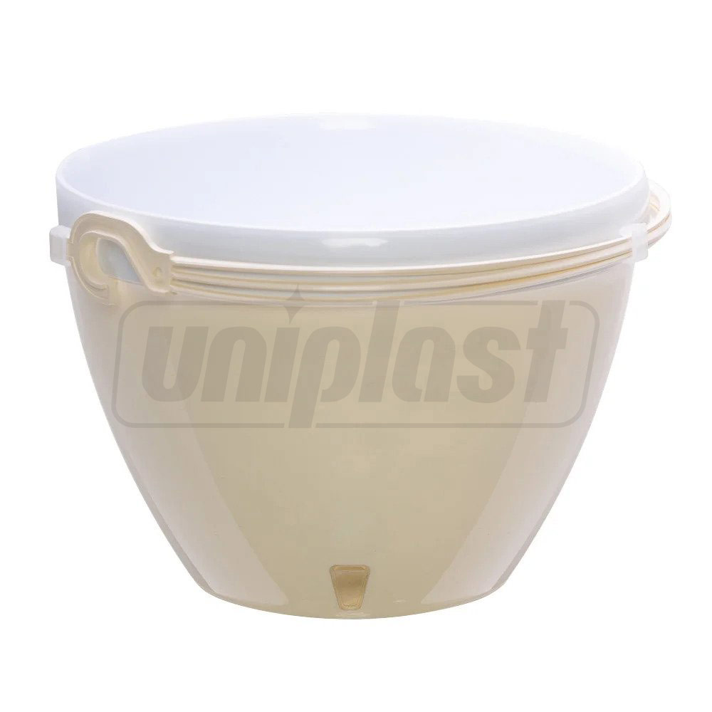 Ghiveci suspendat VISTA 3.8 L cu agatatoare in set (crem-alb)