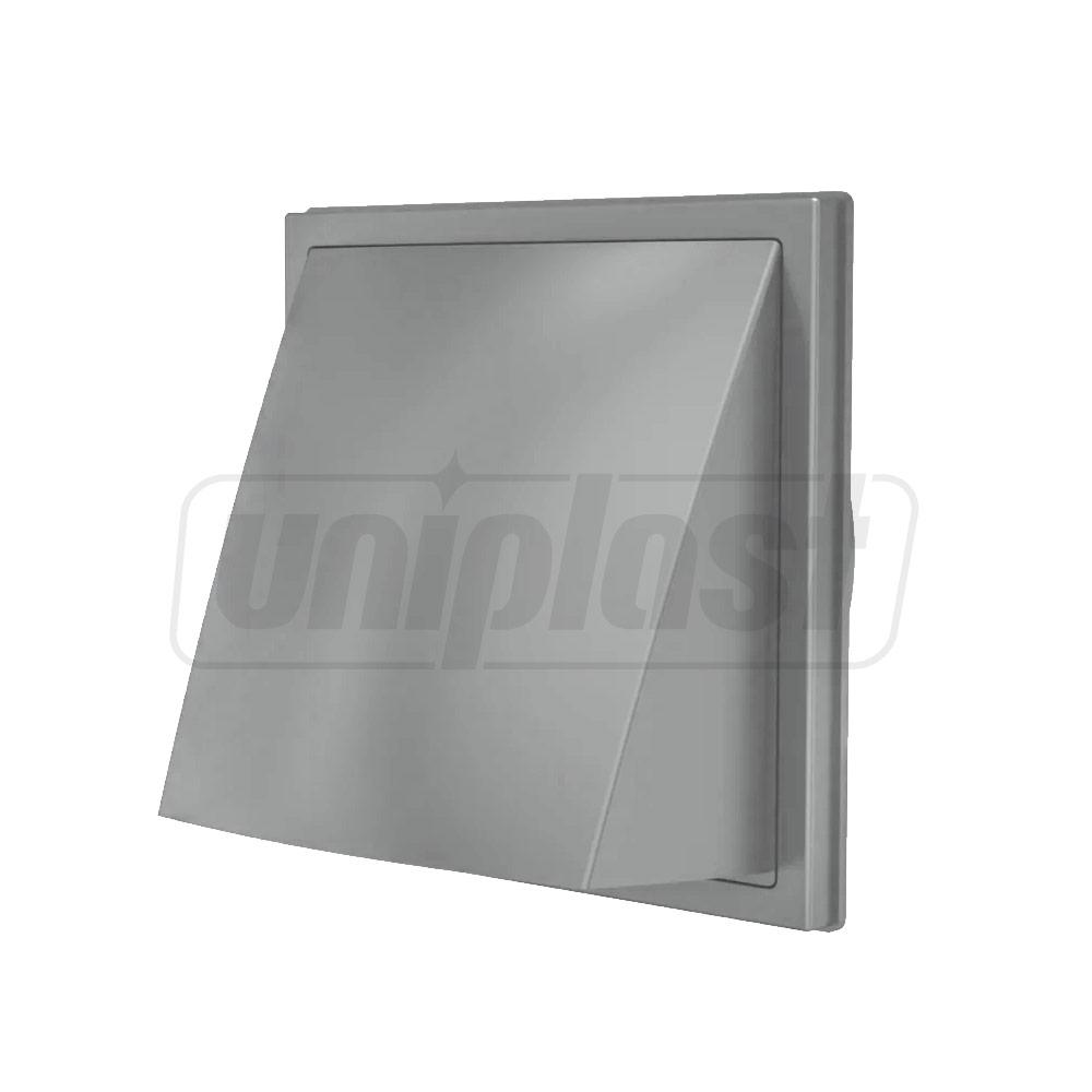 Grila plastic exterior cu supapa 150 x 150 mm cu flansa D.100 (gri) ND10FVP  EUROPLAST