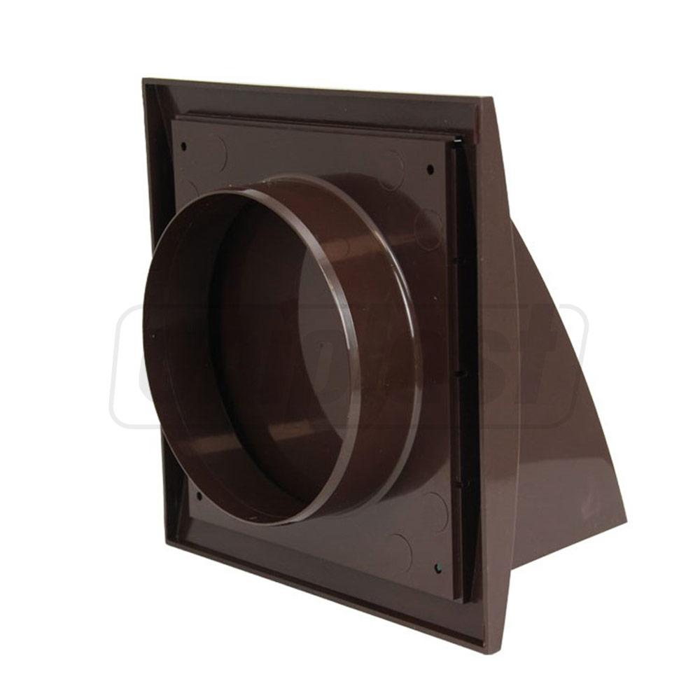 Grila plastic exterior cu supapa 190 x 190 mm cu flansa D.125 (maro) ND12FVB  EUROPLAST