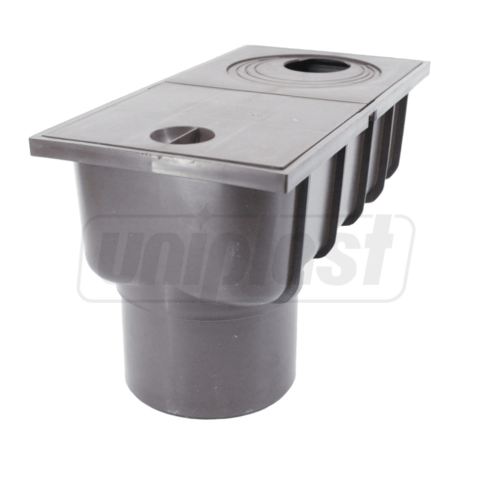 Camin pluvial PP cu capac, iesire verticala (gri) PL