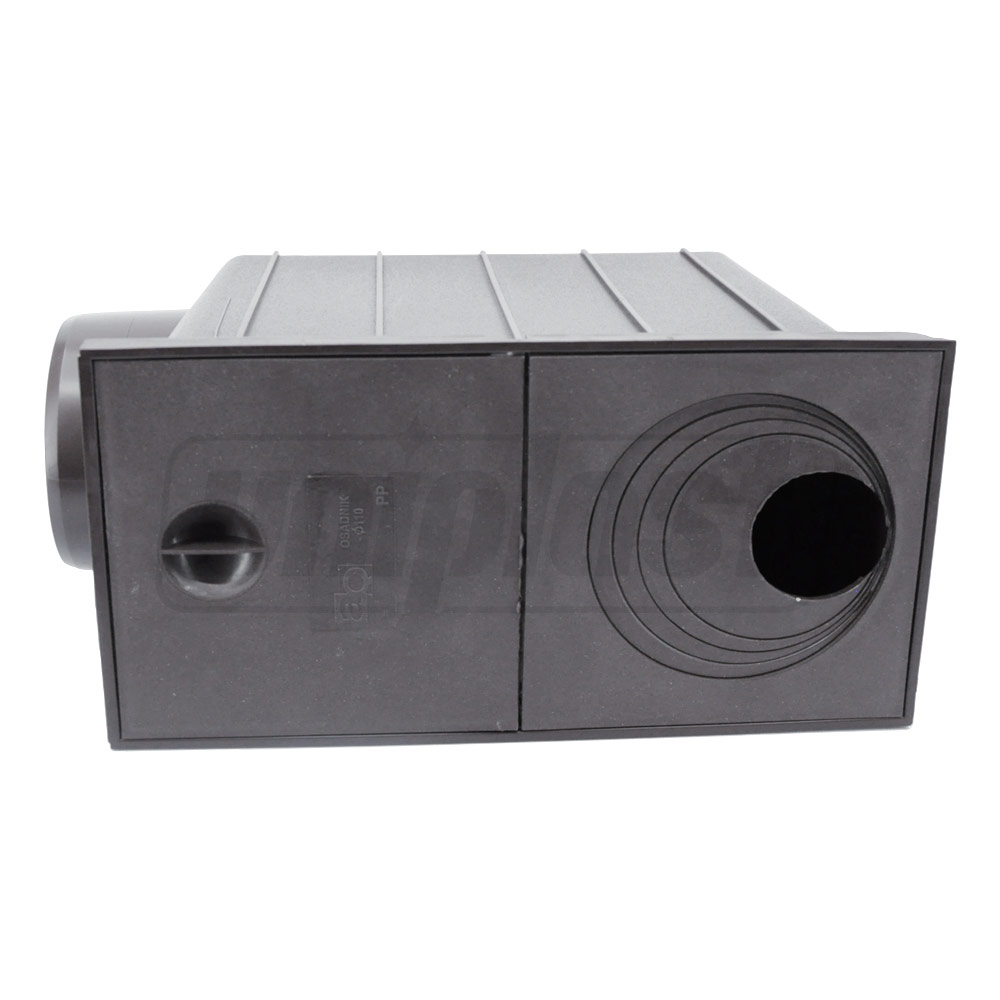 Camin pluvial PP cu capac, iesire orizontala (maro) PL