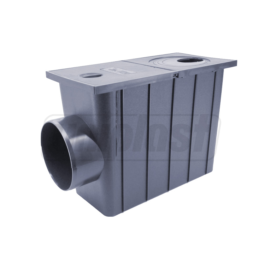 Camin pluvial PP cu capac, iesire orizontala (maro) PL