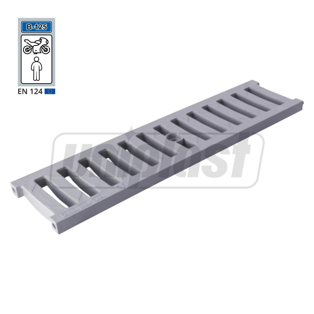 Gratar canalizare PP fara rigola 500x126 mm B125 (gri) Art. 1710 ZMM MAXPOL