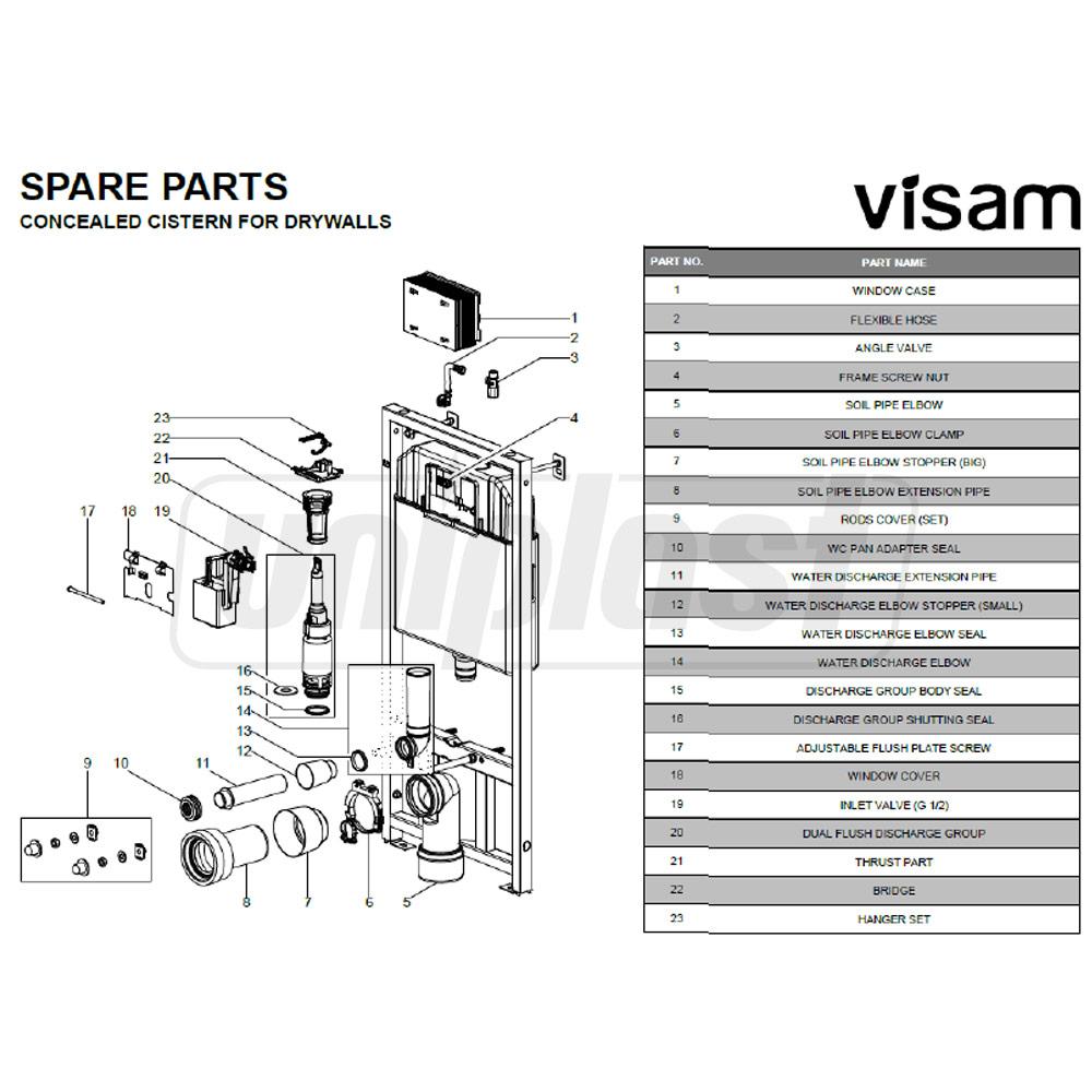 Racord de evacuare vas WC D. 90 L=13 cm A112-8/170-764 (Soil pipe elbow extension pipe)  VISAM