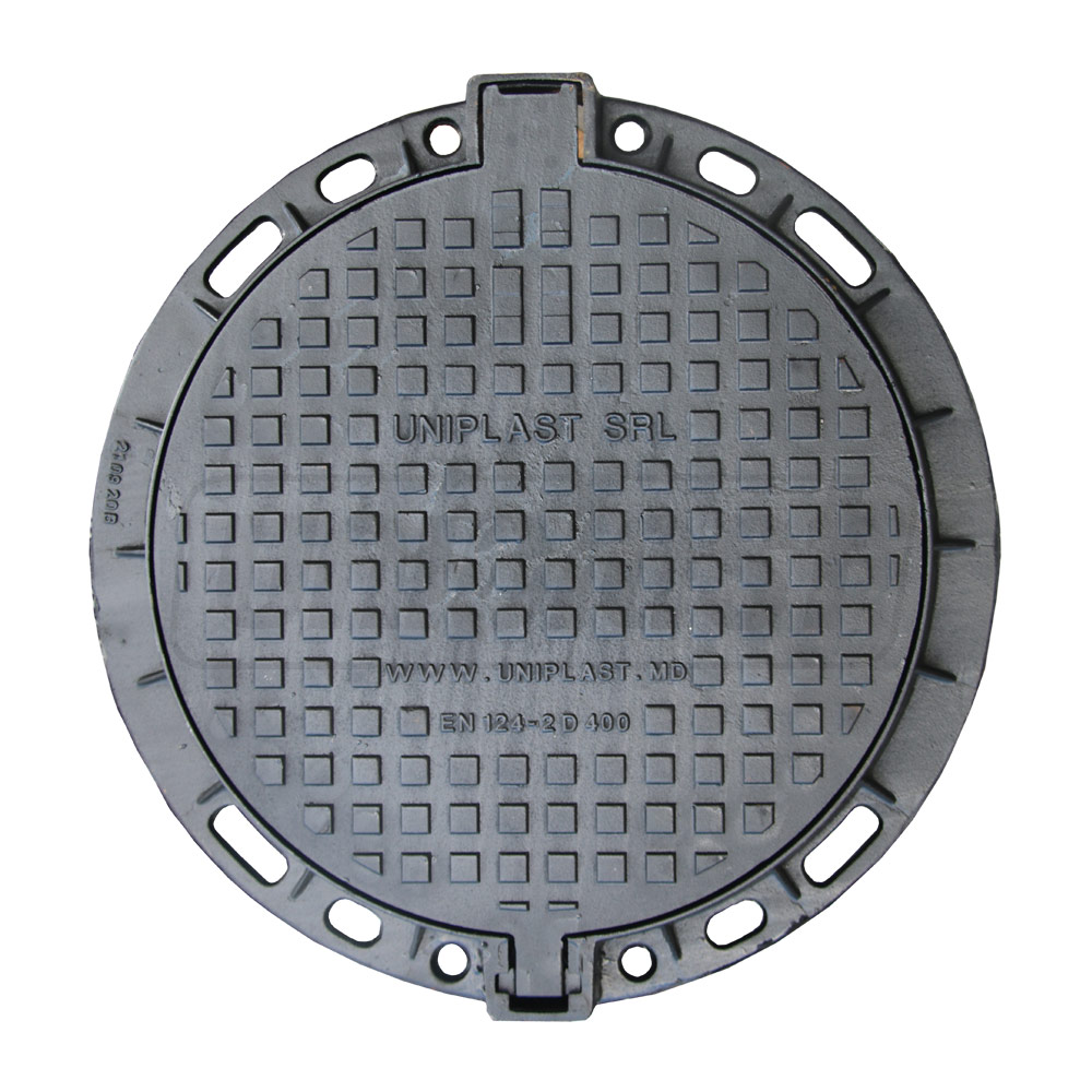 Capac din fonta D.600 EN-124 D400 50 kg cu garnitura din cauciuc (645x792x100 mm) TR