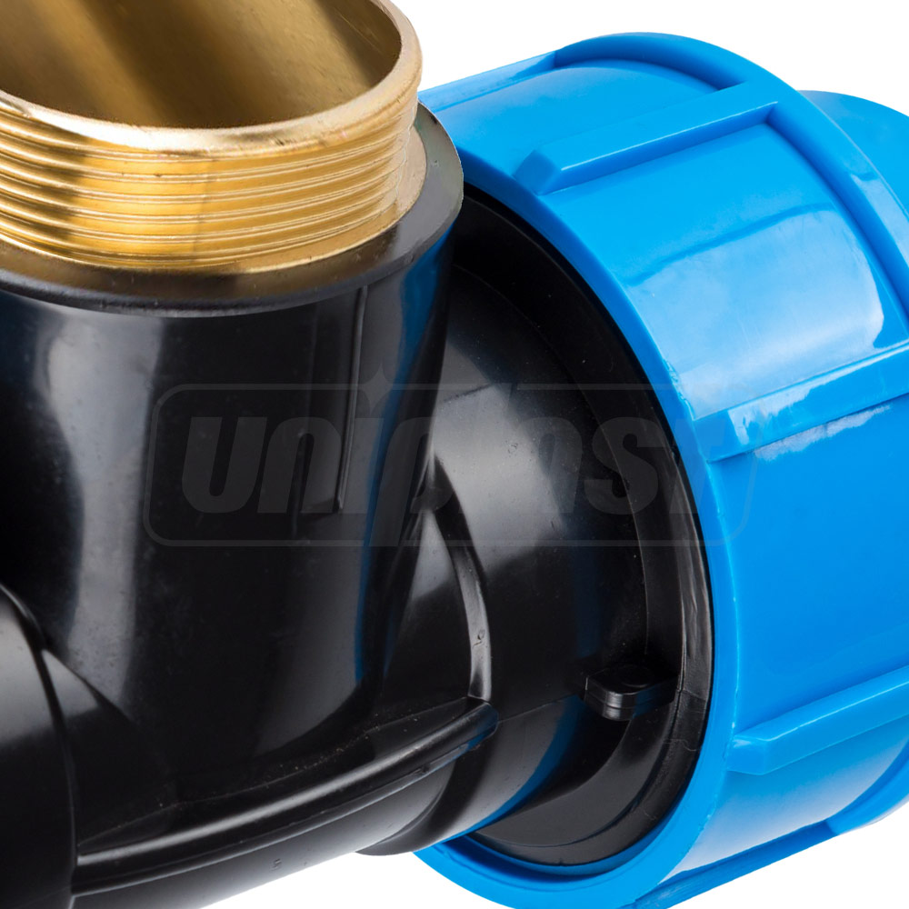 Тройник зажимной бронзовый D. 20 x 1/2" Папа / T  UNISERA