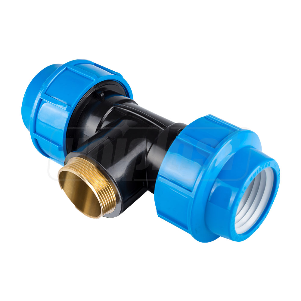 Тройник зажимной бронзовый D. 20 x 1/2" Папа / T  UNISERA