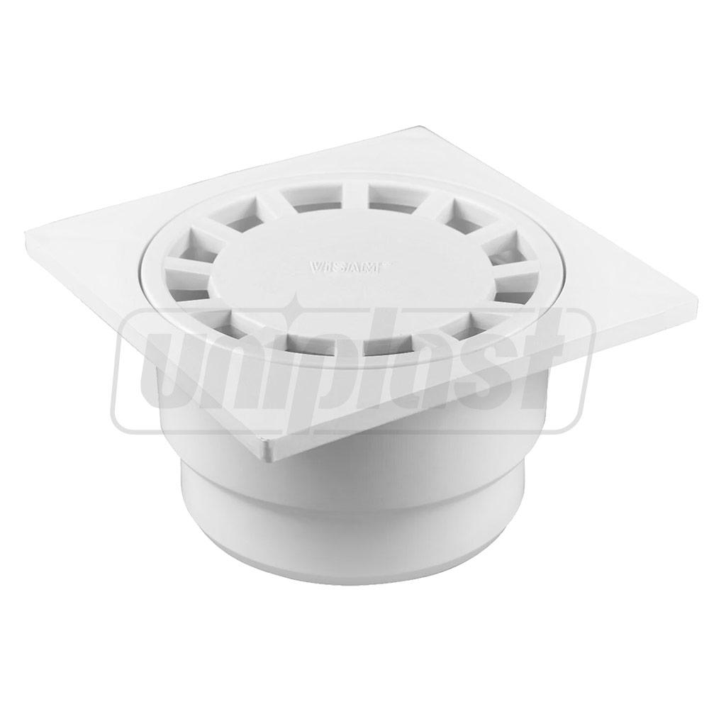 Трап ПП D.110/75 (40) вертикальный (белый) (150 x 150 x 70 мм)  VISAM