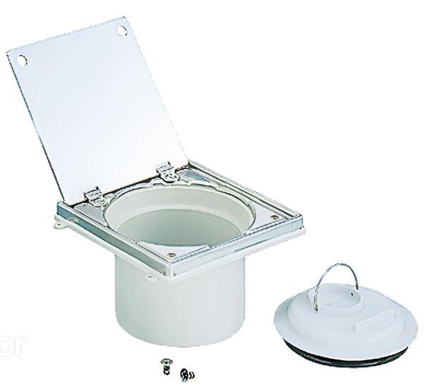Sifon exterior/piesa de curatare PVC D.110 cu capac inox (150 x 150 mm) HL HL