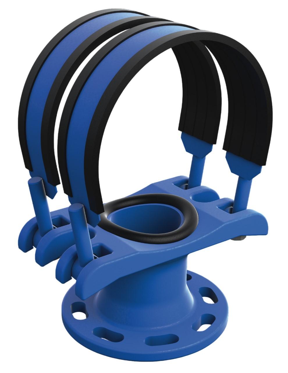 Отвод хомутовый фланцевый D.250 x 4" PN10/16 (267-280 мм) (8 отверстий)  DOMEX