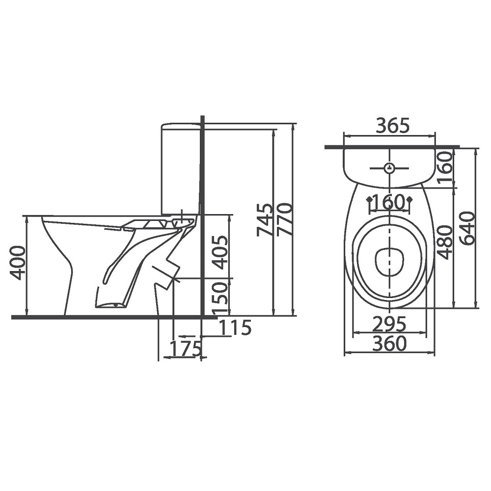 Компакт 3-6 л с нижней подводкой Furor, с крышкой, выпуск косой COLOMBO
