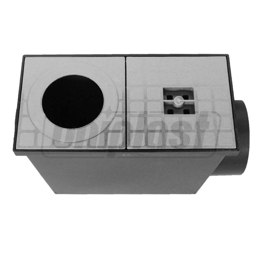 Дождеприемник для желоба горизонтальный с крышкой (серый) Art. 1805  ZMM MAXPOL