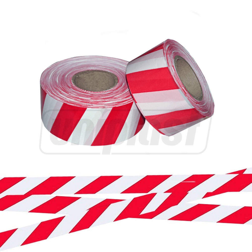 Лента сигнальная П/Э красно-белая (60 мм x 110 м) 33303