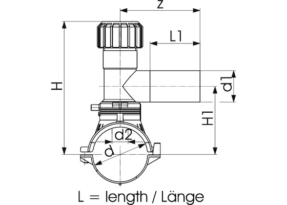 Седловой тройник e/f D. 90 x 32 Mono-Bloc PE100 SDR11  +GF+ (A-L)