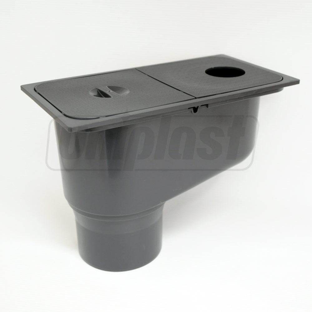 Camin pluvial PP cu capac, iesire verticala (negru) Art. 1827  ZMM MAXPOL