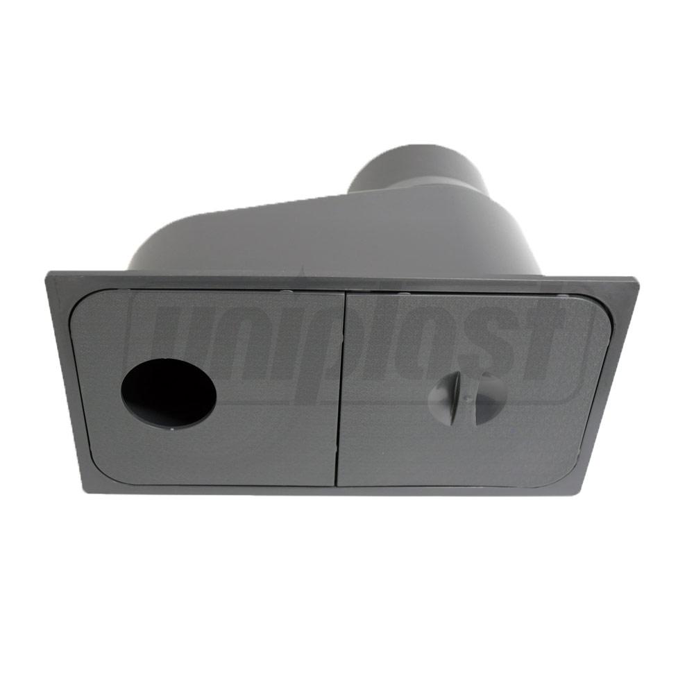 Camin pluvial PP cu capac, iesire verticala (negru) Art. 1827  ZMM MAXPOL