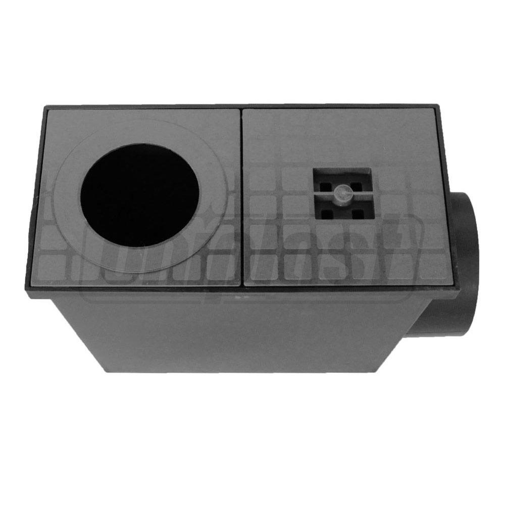 Camin pluvial PP cu capac, iesire orizontala (negru) Art. 1802  ZMM MAXPOL