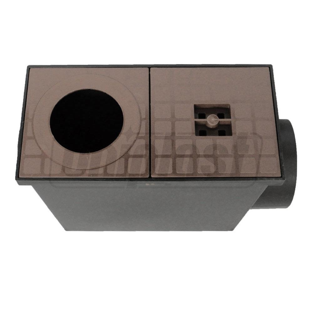 Camin pluvial PP cu capac, iesire orizontala (maro) Art. 1806  ZMM MAXPOL