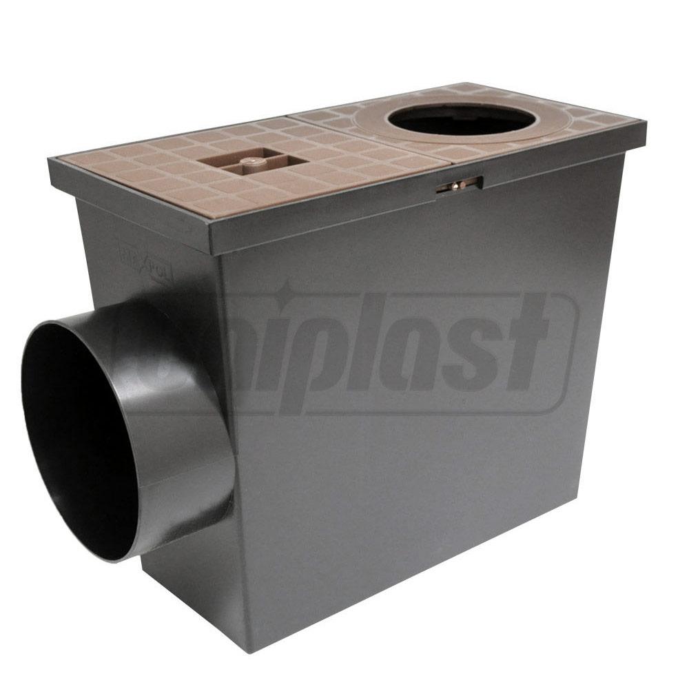 Дождеприемник для желоба горизонтальный с крышкой (коричневый) Art. 1806  ZMM MAXPOL