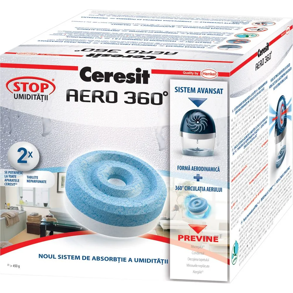 Таблетки сменные Stop AERO 360°, 2 x 450 г, полевые цветы  CERESIT
