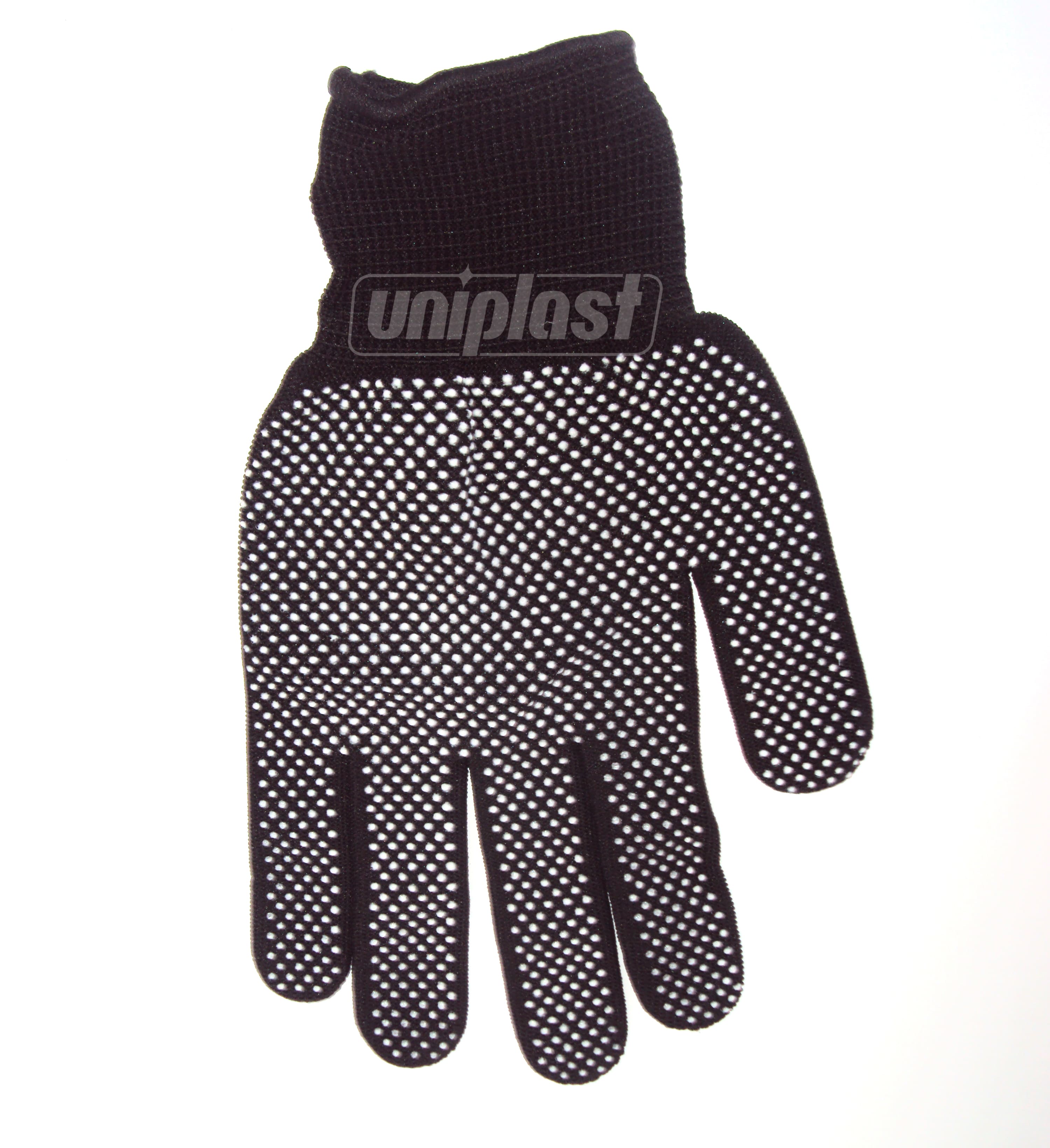 Manusi de protectie nailon cu puncte cauciuc Art. U5 (negre/gri)