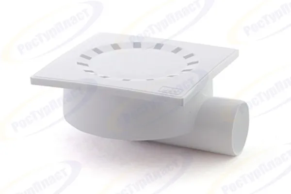Sifon de pardoseala PP D. 50 х 90° orizontal (alb) (100 x 100 mm) SC