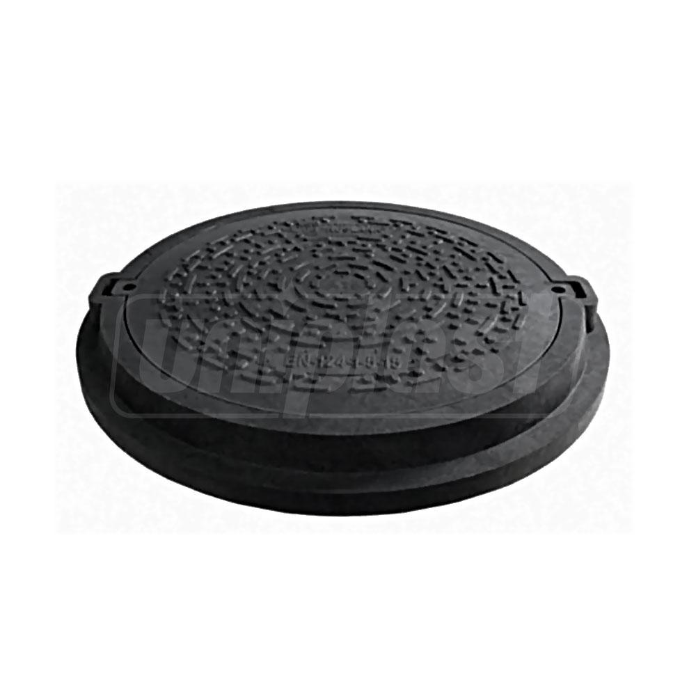 Capac cu rama compozit B125 (nisip+polimer) D.665 (negru) 820(720)x660x80 mm / 47 kg