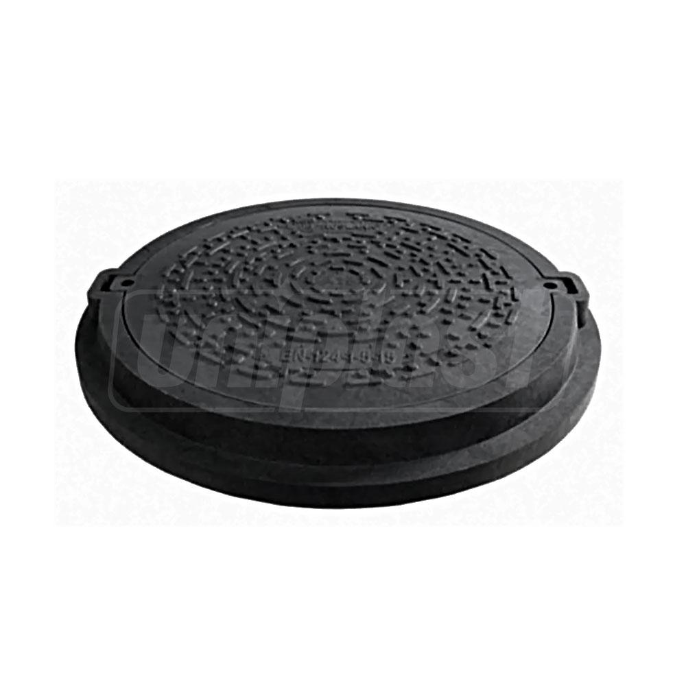 Capac cu rama compozit C250 (nisip+polimer) D.665 (negru) 820(720)x665x105 mm / 59 kg