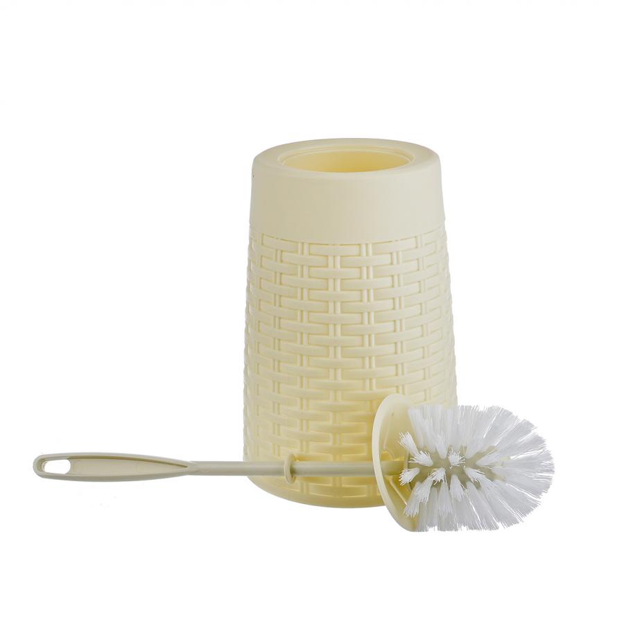 Ершик для унитаза напольный с подставкой Плетенка (слоновая кость) М1792