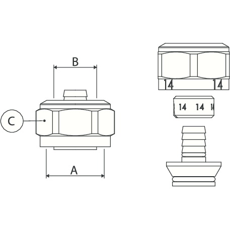 Адаптер коллекторный PERT/Multilayer D. 16 x 3/4" (2 мм) 985M  APE