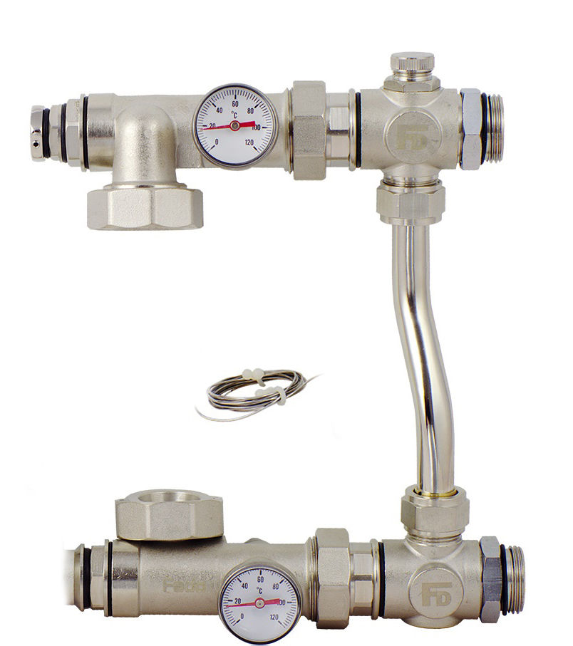 Смесительный узел для теплого пола D. 1" без насоса HY