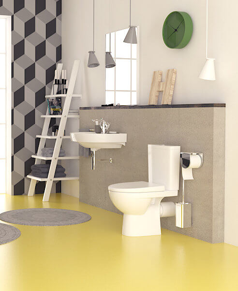 Compact 3-6 L cu alimentare inferioara Status, cu capac, evacuare dreapta  COLOMBO