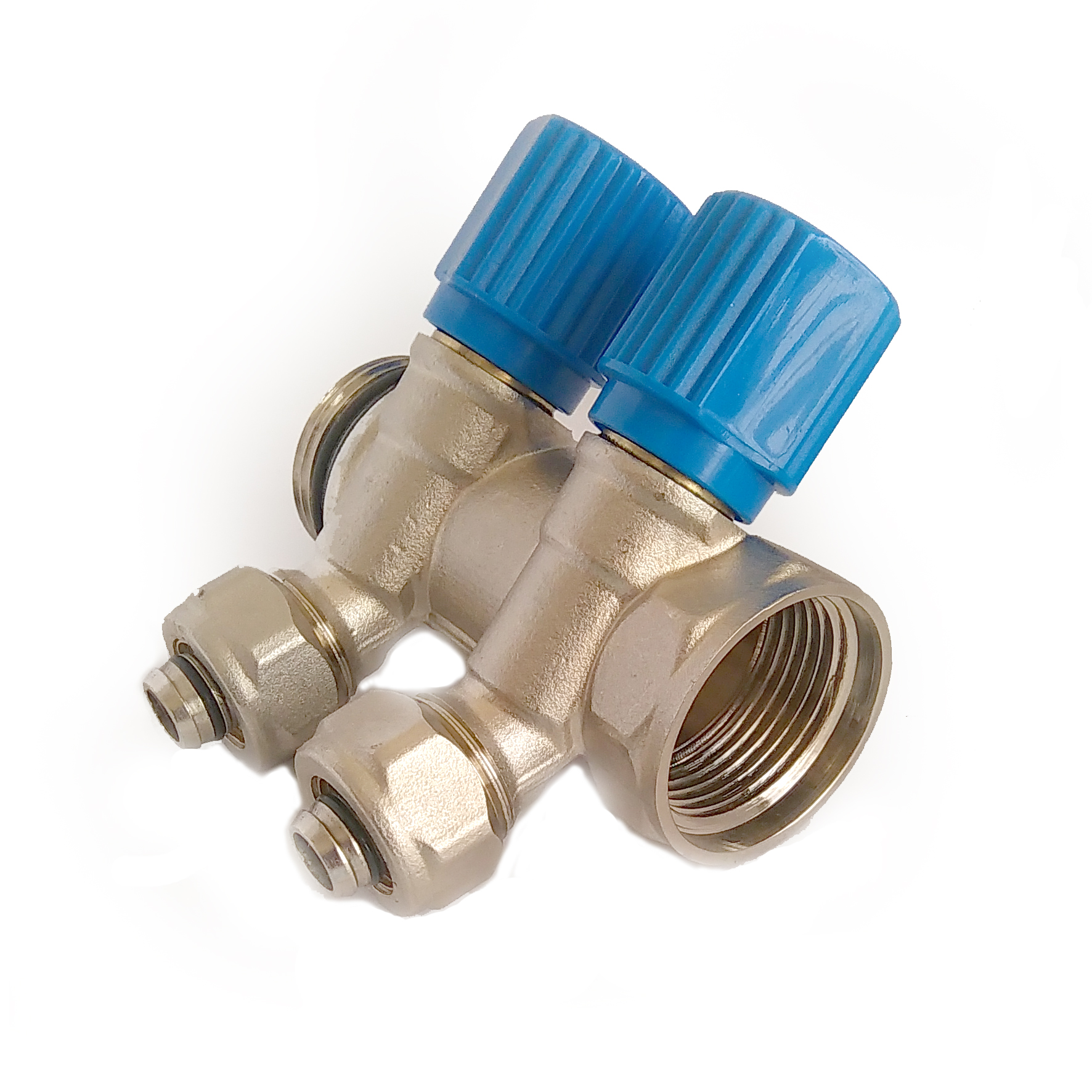 Distribuitor D. 1" FI/FE x 16 PEX 2 cai (robinet sertar)  EVS