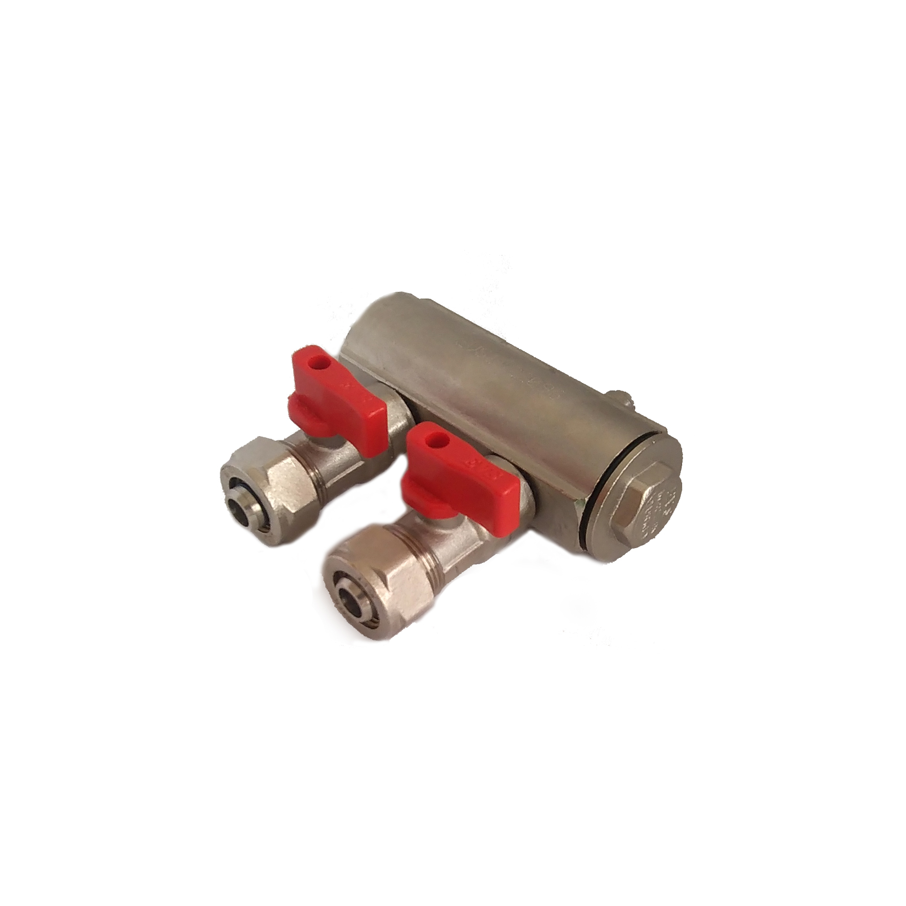 Distribuitor D. 1" FI/FI x 16 PEX  2 cai (robinet bila)  EVS