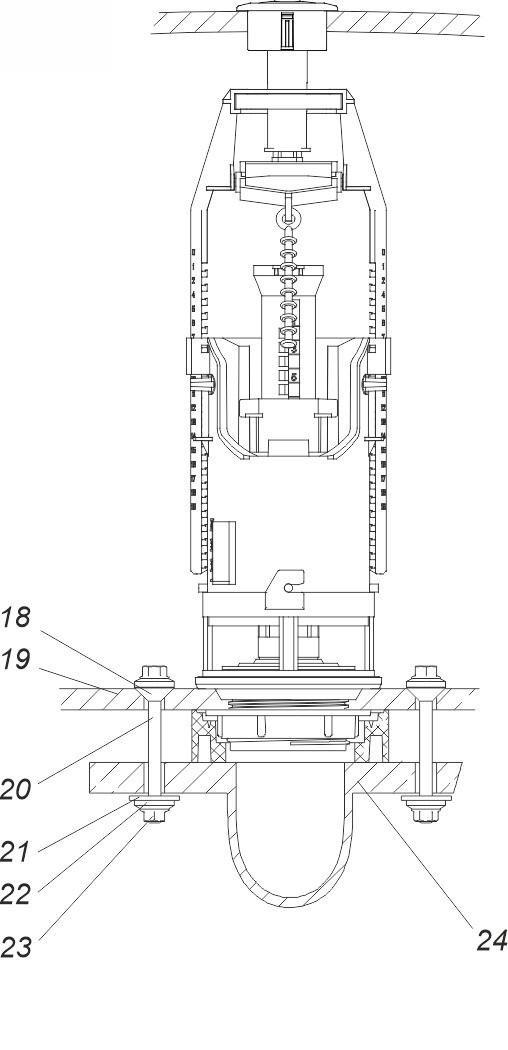 Механизм для бачка WC cмывная арматура с кнопочным пуском АС-05  SOLOPLAST