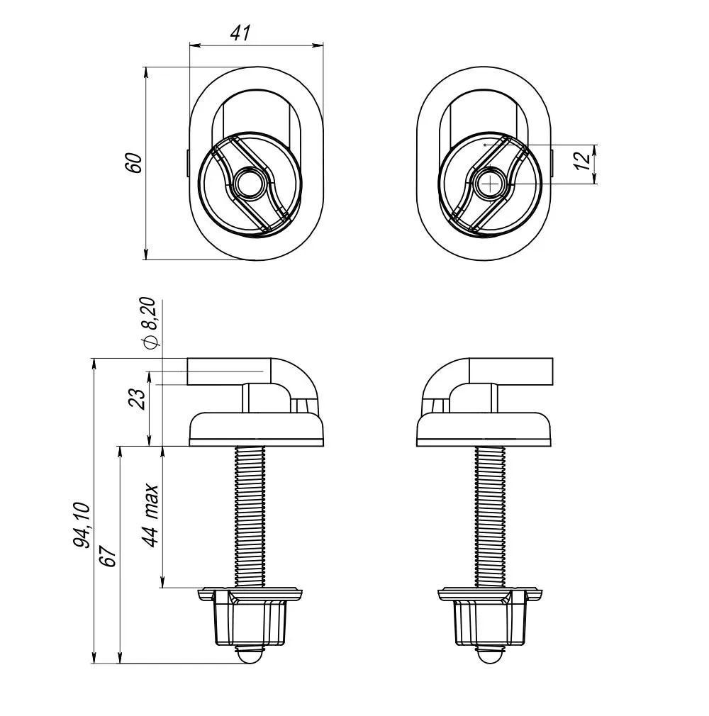 Set fixare capac WC (L=80 mm) СУ-2.10.ЗП  SOLOPLAST
