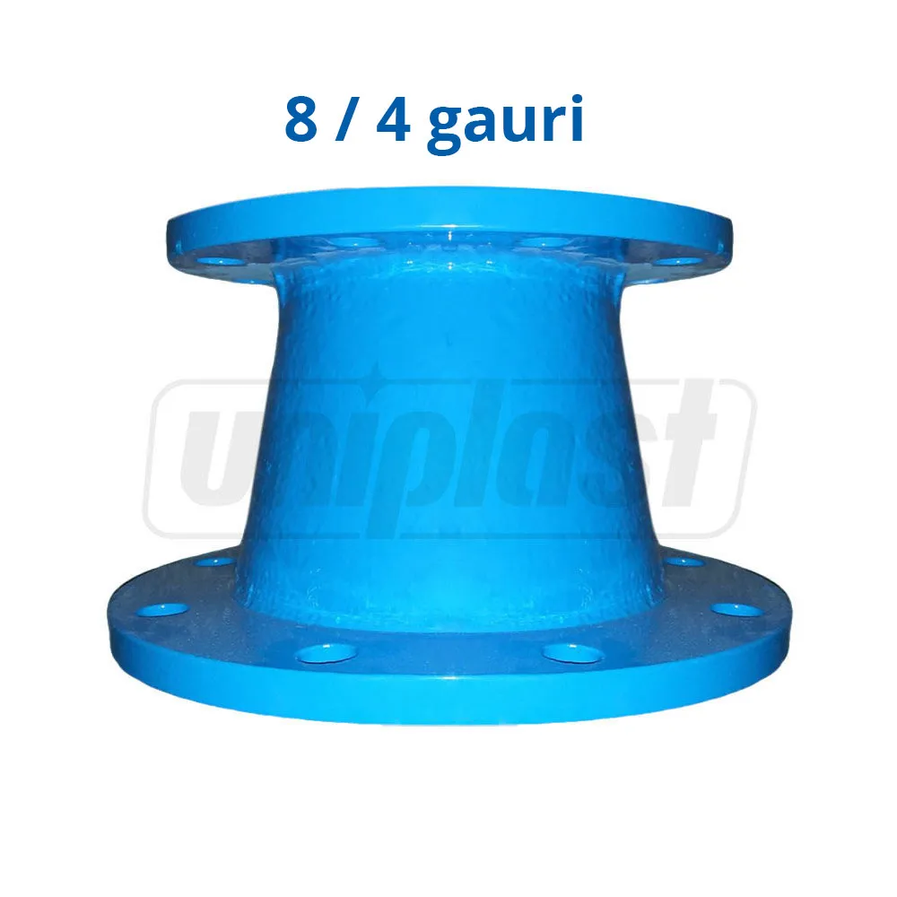 Reductie fonta cu flanse D. 80 x 65 L=150 mm (8/4 gauri)  BLUCAST