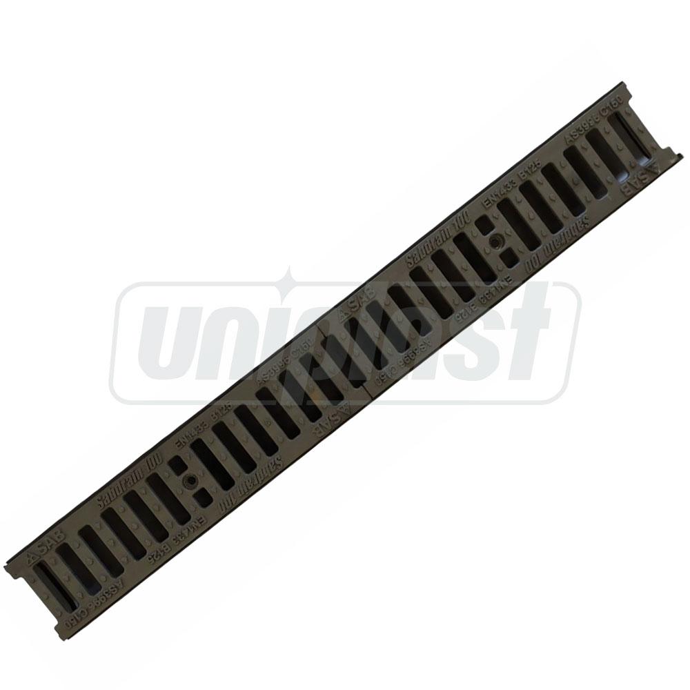 Rigola canalizare PP cu grila din fonta B125 1000x100x100 mm  SAB
