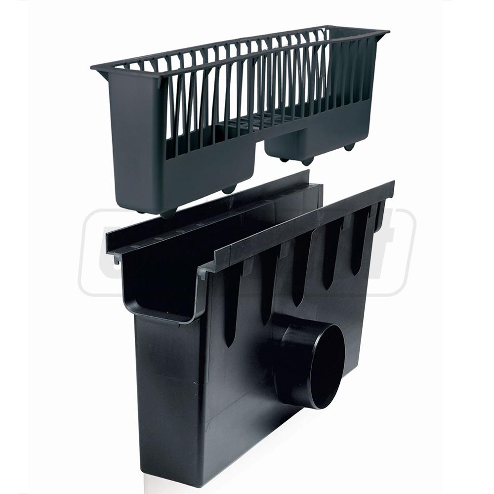 Canal canalizare PP 500x280x126 mm cu cos de gunoi pentru revizuire Art. 1742+1728 ZMM MAXPOL