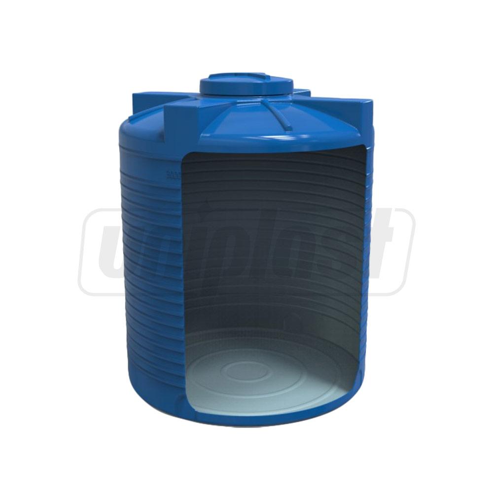 Rezervor apa 3000 L vertical, oval (albastru) cu stut D. 2" 151x189 cm