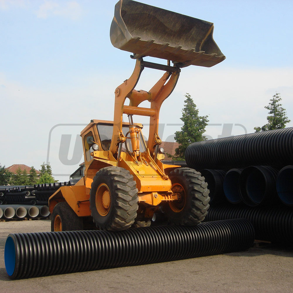 Teava corugata HDPE SN8 OD. 200 (176) mufata cu garnitura L=6 m